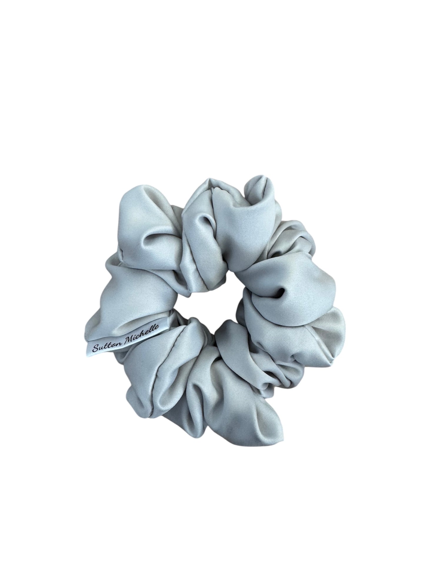 Grey polyester skinny scrunchie
