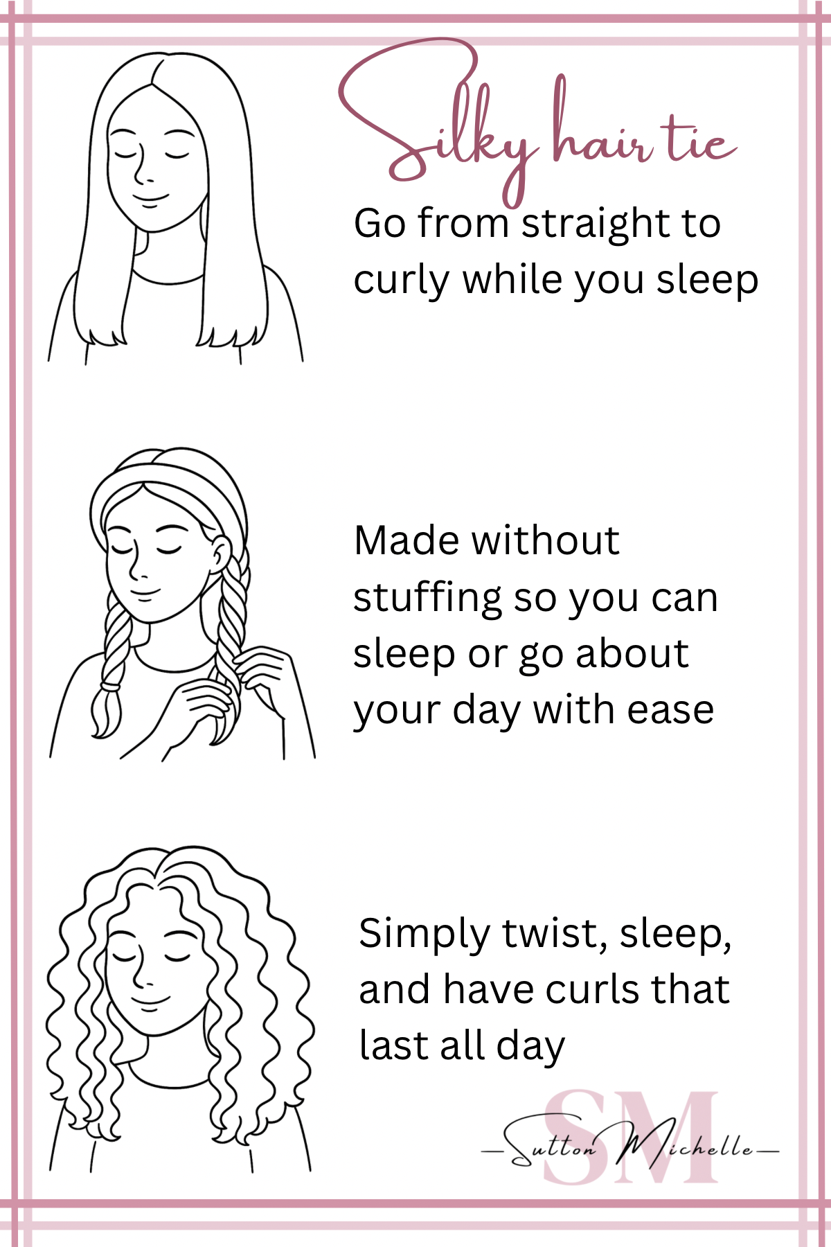 Silky Hair Tie for heatless curls