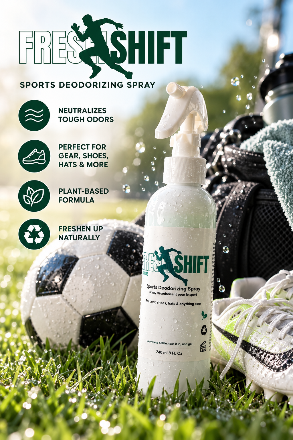 Fresh Shift Sports Deodorizing Spray