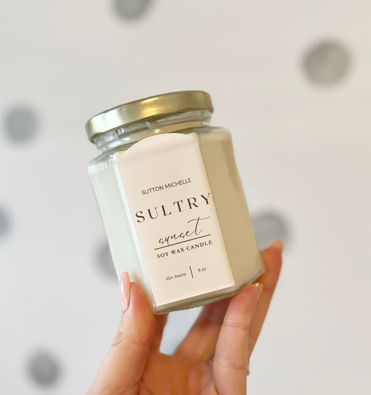 Sultry Sunset soy wax candles