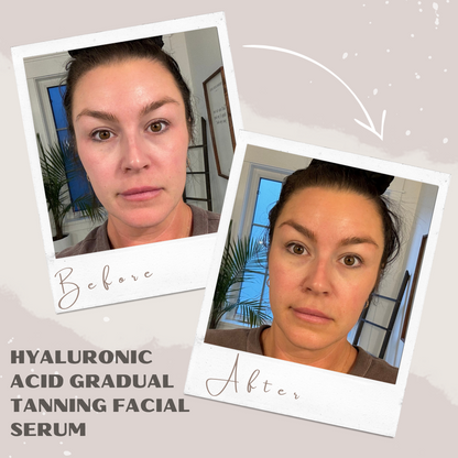 Hyaluronic acid gradual tanning face serum