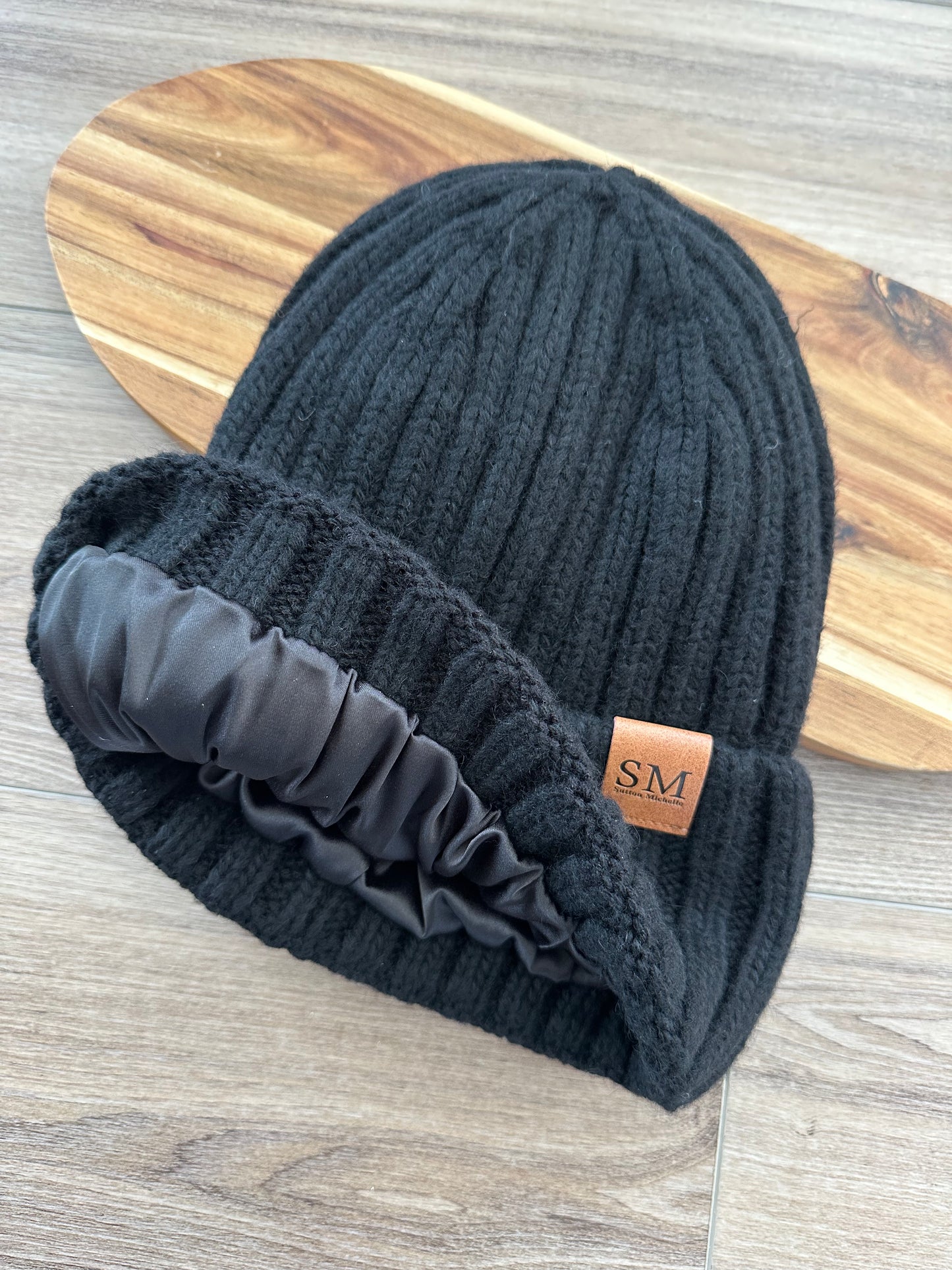 Satin lined cashmere blend knit toques