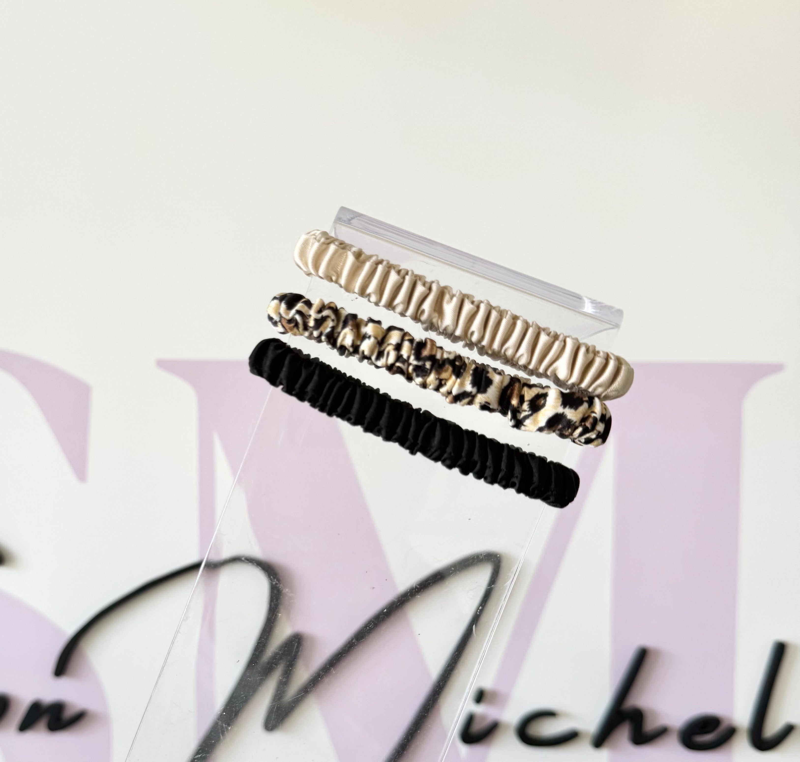 Mulberry silk Skinny Mini scrunchies